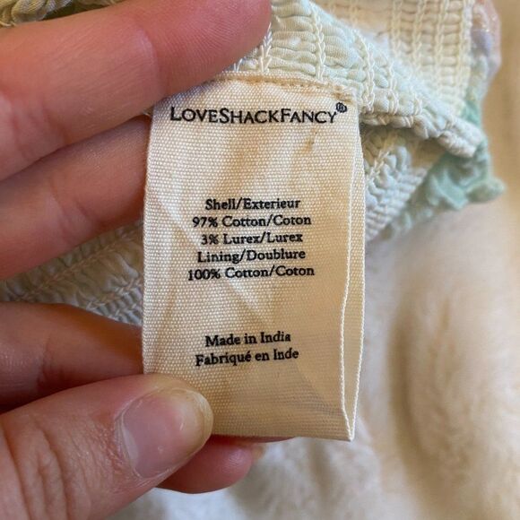 NWT LoveShackFancy Saba Ruffle Tie Dye Crop Top in Multi Horizon - Picture 11 of 14